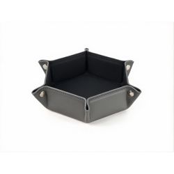Vide poche hexagonal en cuir gris - VP504