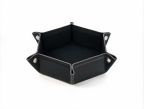 Vide poche hexagonal en cuir noir - VP504