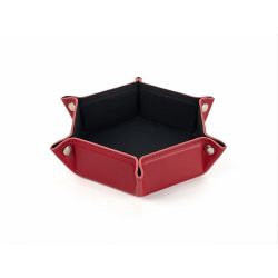 Vide poche hexagonal en cuir rouge - VP504