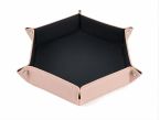 Vide poche hexagonal XL en cuir rose - VP506
