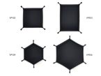 Petit vide poche hexagonal en cuir noir - VP504