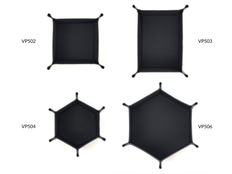Petit vide poche hexagonal en cuir noir - VP504