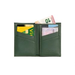 Porte-cartes anti-rfid "Luxe" tout cuir vert 8 Cartes - PM-018-06