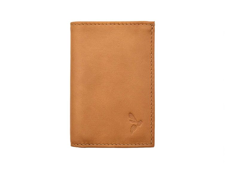 Porte-cartes compact "Luxe" tout cuir fauve - PM-038-01