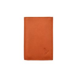 Porte-cartes compact "Luxe" tout cuir orange - PM-038-01