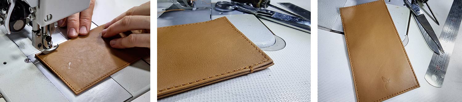 fabrication pochette cuir la guêpe